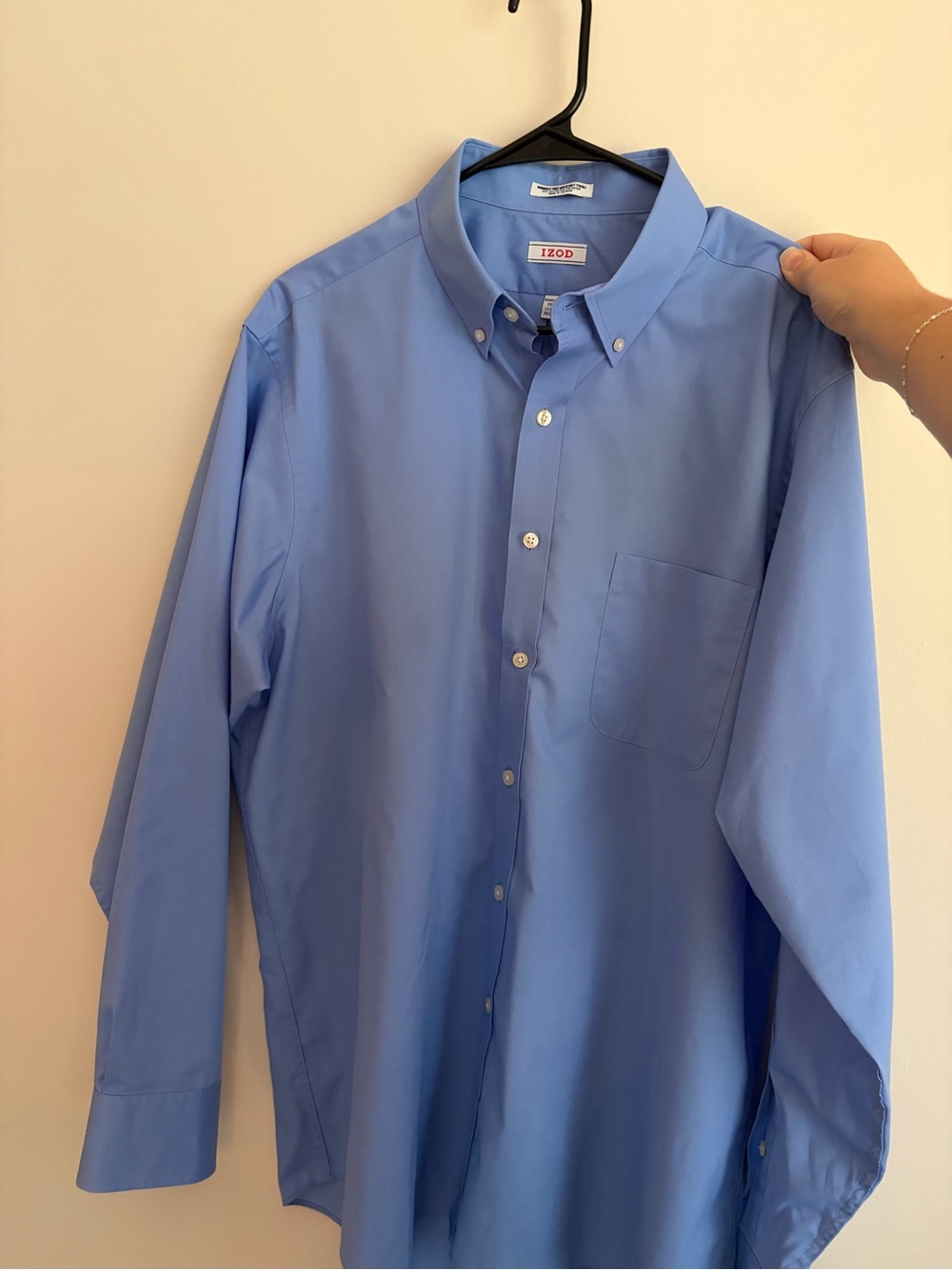 Izod Men's Classic Blue Button-Down Dress Shirt